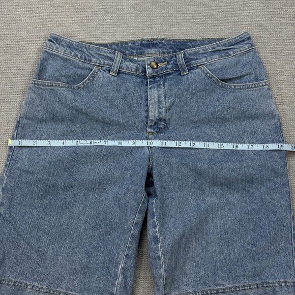 Dickies Womens Blue Denim Bermuda Shorts Mid Rise Flat Front Cotton Blend Size 6 - Picture 10 of 13